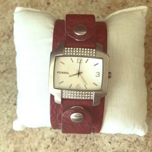 Fossil women’s leather watch